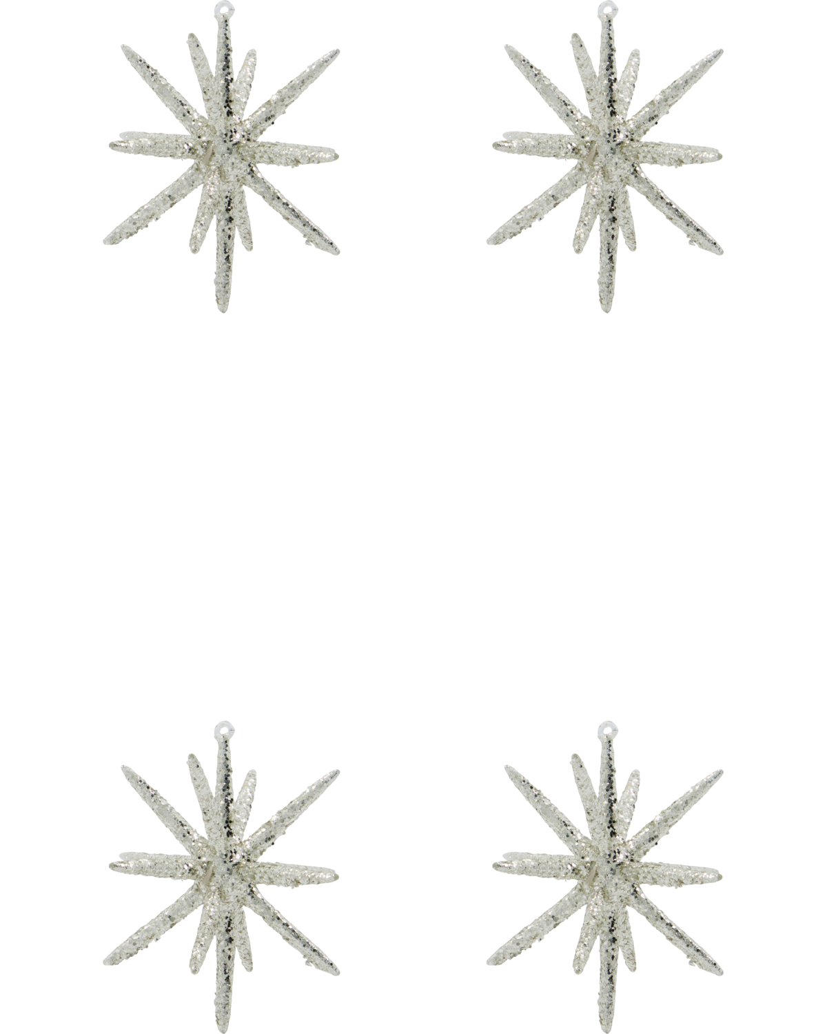 Julprydnader, Spike, Silver m. glitter large