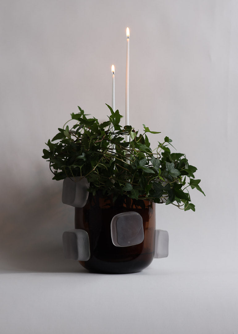 Blomljus tunna och långa 38cm vit