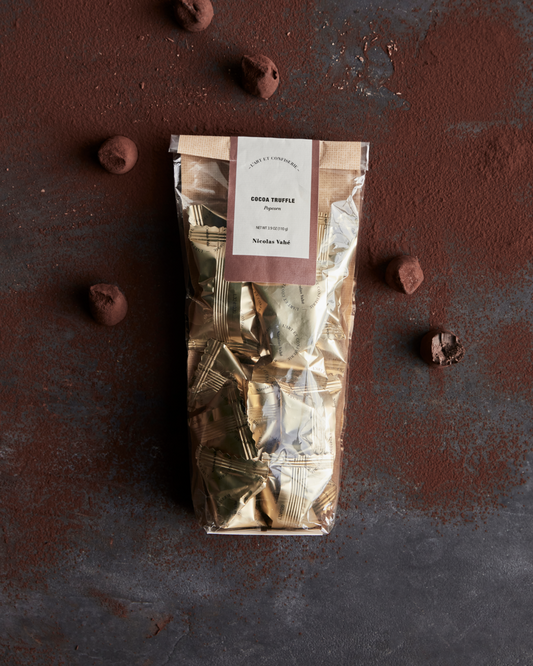 Kakaotryfflar, popcorn, 110 g