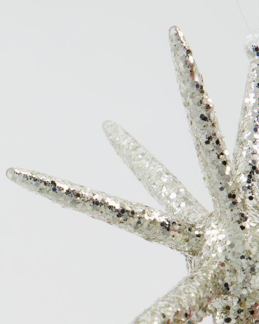 Julprydnader, Spike, Silver m. glitter large