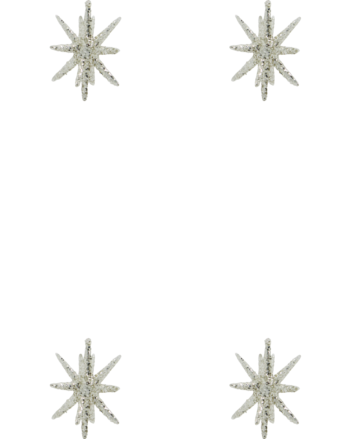 Julprydnader, Spike, Silver m. glitter liten