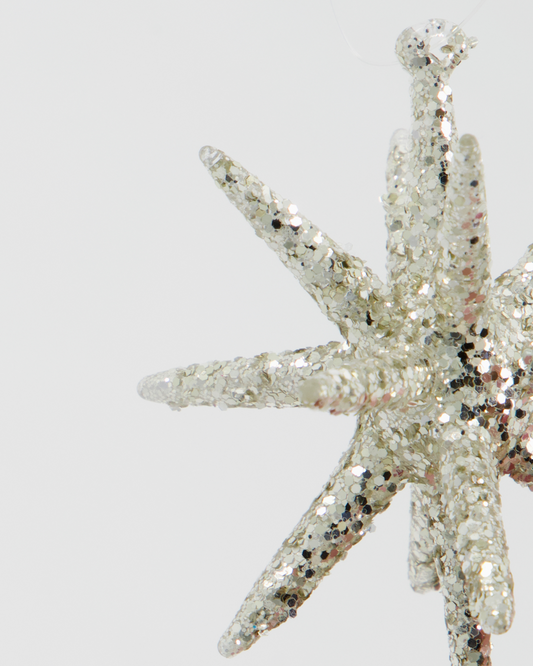Julprydnader, Spike, Silver m. glitter liten