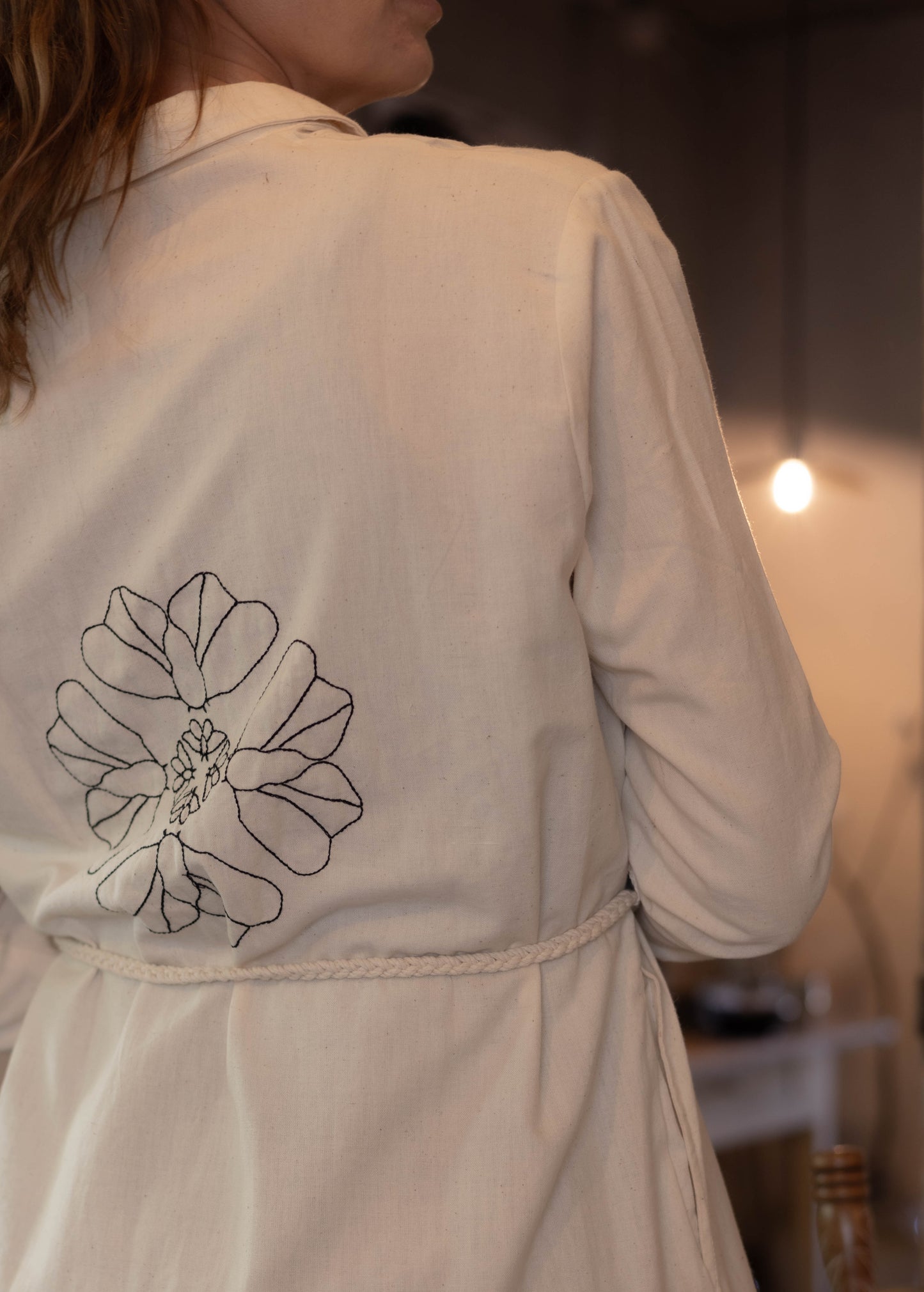 Skjortklänning Flower vit